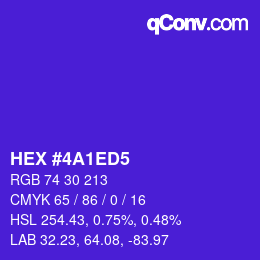 カラーコード: HEX #4A1ED5 | qconv.com