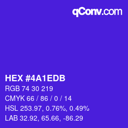 カラーコード: HEX #4A1EDB | qconv.com