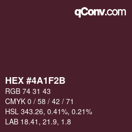 Color code: HEX #4A1F2B | qconv.com