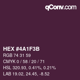 Farbcode: HEX #4A1F3B | qconv.com