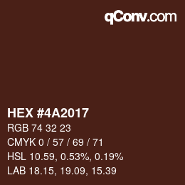 Color code: HEX #4A2017 | qconv.com