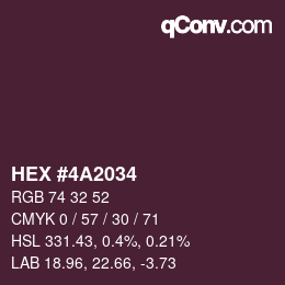 カラーコード: HEX #4A2034 | qconv.com