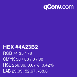 Color code: HEX #4A23B2 | qconv.com