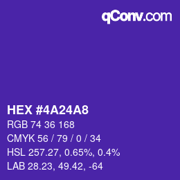 颜色代码: HEX #4A24A8 | qconv.com