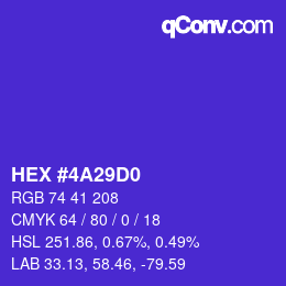 Color code: HEX #4A29D0 | qconv.com