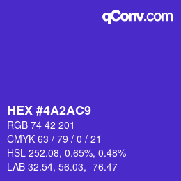 カラーコード: HEX #4A2AC9 | qconv.com