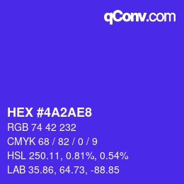 カラーコード: HEX #4A2AE8 | qconv.com