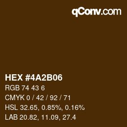 Color code: HEX #4A2B06 | qconv.com