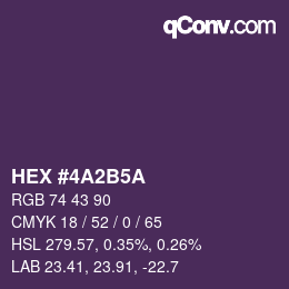 Farbcode: HEX #4A2B5A | qconv.com