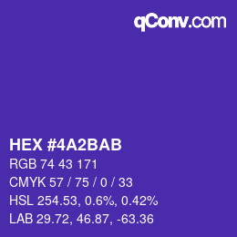 颜色代码: HEX #4A2BAB | qconv.com