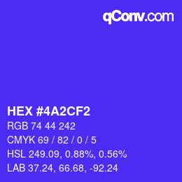 颜色代码: HEX #4A2CF2 | qconv.com