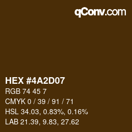 Color code: HEX #4A2D07 | qconv.com