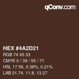 Código de color: HEX #4A2D21 | qconv.com