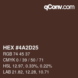 Color code: HEX #4A2D25 | qconv.com