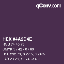 颜色代码: HEX #4A2D4E | qconv.com