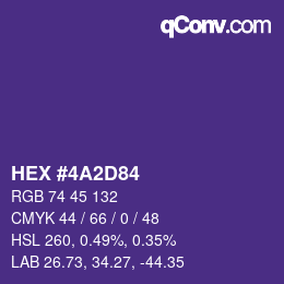 カラーコード: HEX #4A2D84 | qconv.com