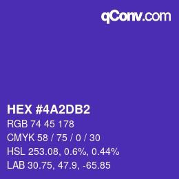 カラーコード: HEX #4A2DB2 | qconv.com
