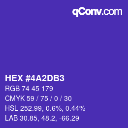 カラーコード: HEX #4A2DB3 | qconv.com