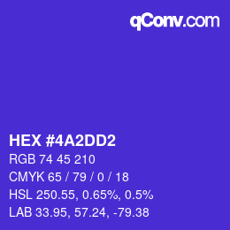 颜色代码: HEX #4A2DD2 | qconv.com