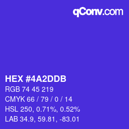 カラーコード: HEX #4A2DDB | qconv.com