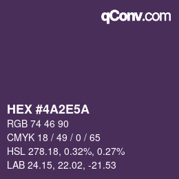 Color code: HEX #4A2E5A | qconv.com