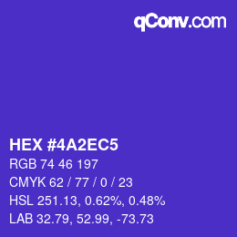 カラーコード: HEX #4A2EC5 | qconv.com