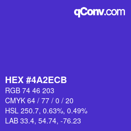 Color code: HEX #4A2ECB | qconv.com