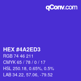 颜色代码: HEX #4A2ED3 | qconv.com