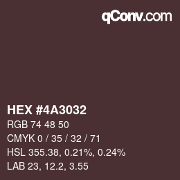 颜色代码: HEX #4A3032 | qconv.com