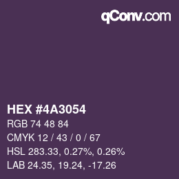 颜色代码: HEX #4A3054 | qconv.com