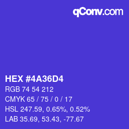 カラーコード: HEX #4A36D4 | qconv.com