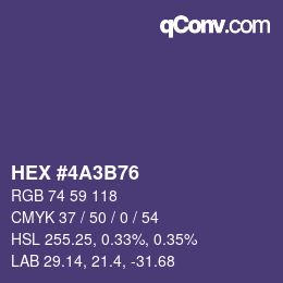 カラーコード: HEX #4A3B76 | qconv.com