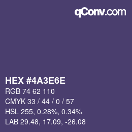 Código de color: HEX #4A3E6E | qconv.com