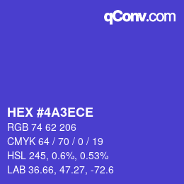 Color code: HEX #4A3ECE | qconv.com