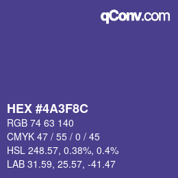 Código de color: HEX #4A3F8C | qconv.com