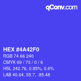 Color code: HEX #4A42F0 | qconv.com