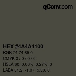 颜色代码: HEX #4A4A4100 | qconv.com