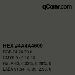 Color code: HEX #4A4A4600 | qconv.com