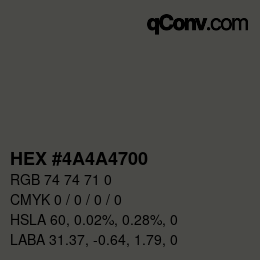 Color code: HEX #4A4A4700 | qconv.com