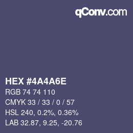 Color code: HEX #4A4A6E | qconv.com