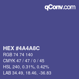 カラーコード: HEX #4A4A8C | qconv.com