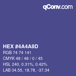 Color code: HEX #4A4A8D | qconv.com