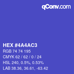 カラーコード: HEX #4A4AC3 | qconv.com