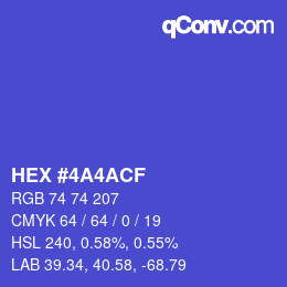 Color code: HEX #4A4ACF | qconv.com