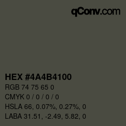 颜色代码: HEX #4A4B4100 | qconv.com
