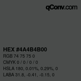 Código de color: HEX #4A4B4B00 | qconv.com