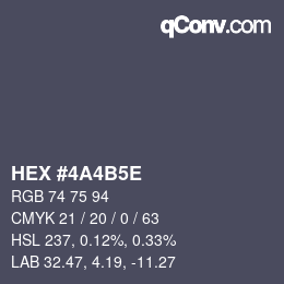 Color code: HEX #4A4B5E | qconv.com