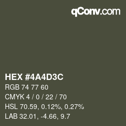 Color code: HEX #4A4D3C | qconv.com