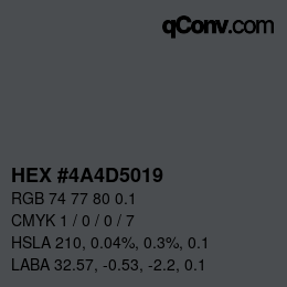 Farbcode: HEX #4A4D5019 | qconv.com
