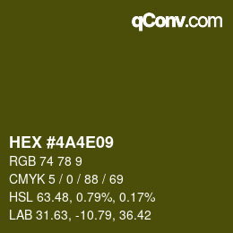 Color code: HEX #4A4E09 | qconv.com